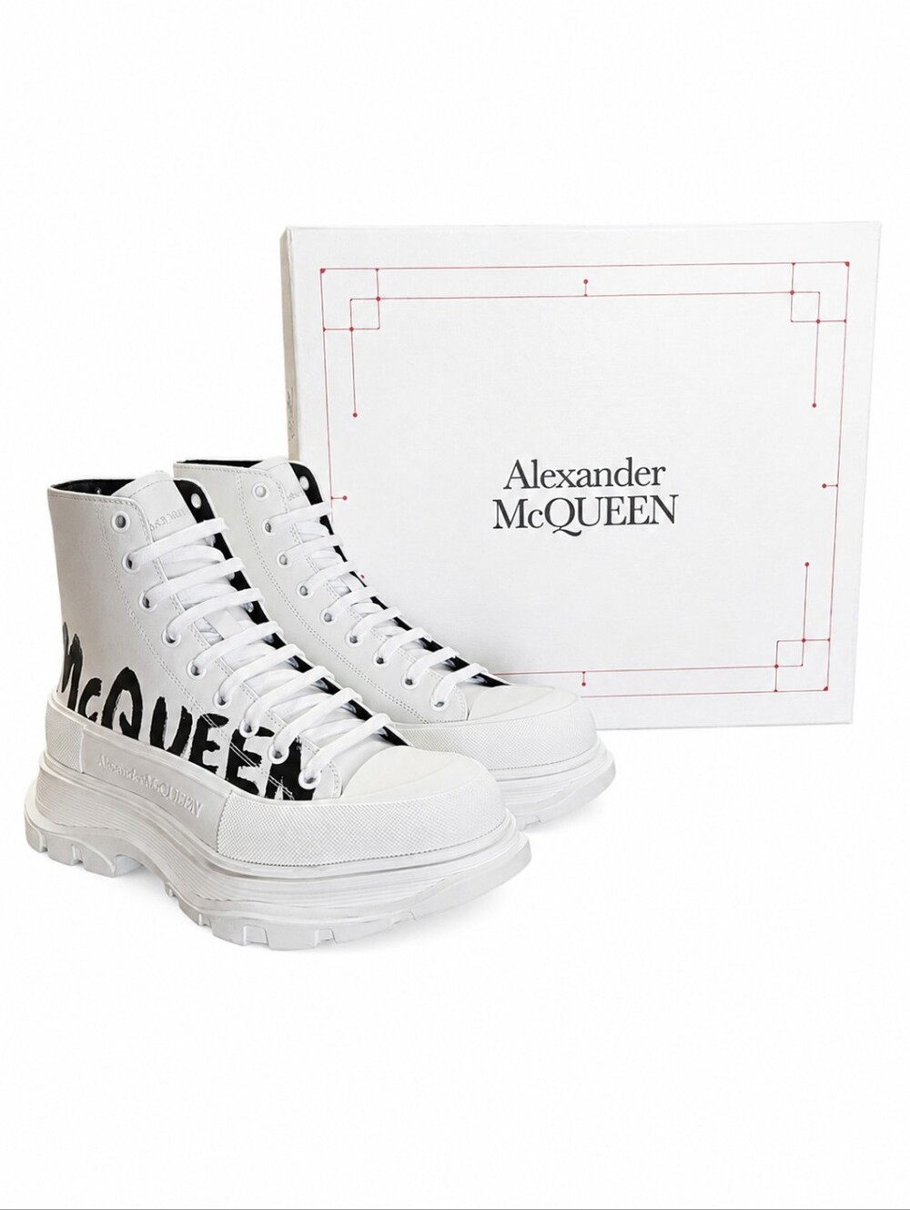 ALEXANDER MCQUEEN | Tread Slick Graffiti Leather High Top Boots EU 43 US 10 - Picture 11 of 11